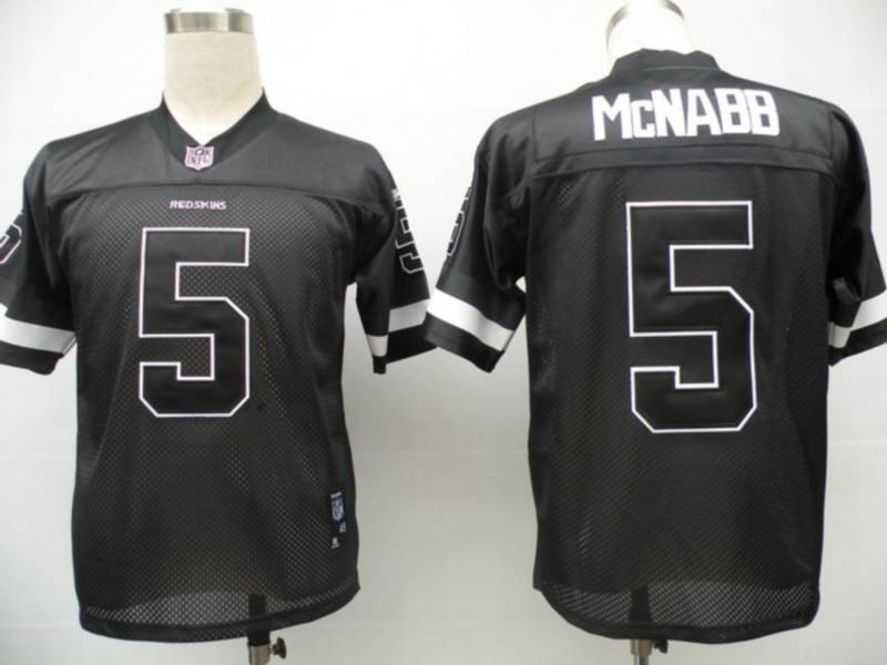 Jerseys Factory Cheap Redskins #5 Donovan McNabb Black Shadow St