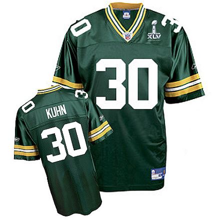Jerseys Factory Cheap Packers #30 John Kuhn Green Super Bowl XLV