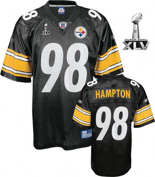 Jerseys Factory Cheap Steelers #98 Casey Hampton Black Super Bow