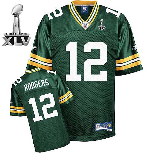 Jerseys Factory Cheap Packers #12 Aaron Rodgers Green Super Bowl