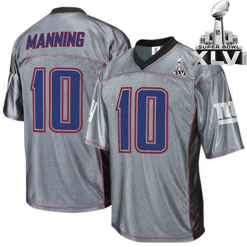 Jerseys Factory Cheap Giants #10 Eli Manning Grey Shadow Super B