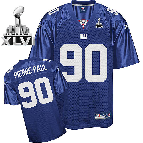 Jerseys Factory Cheap Giants #90 Jason Pierre-Paul Blue Super Bo