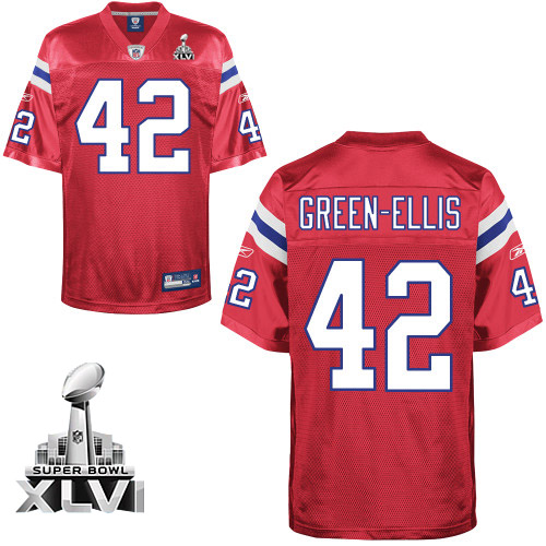 Jerseys Factory Cheap Patriots #42 Green-Ellis Red Alternate Sup
