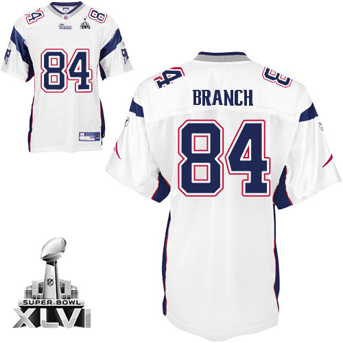 Jerseys Factory Cheap Patriots #84 Deion Branch White Super Bowl