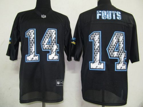 Jerseys Factory Cheap Sideline Black United Chargers #14 Dan Fou