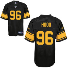 Jerseys Factory Cheap Steelers #96 Evander Hood Black With Yello