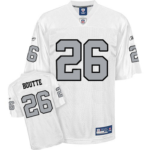 Jerseys Factory Cheap Raiders #26 Stanford Routt White Silver Gr