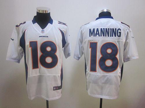 Jerseys Factory Cheap Nike Broncos #18 Peyton Manning White Stit