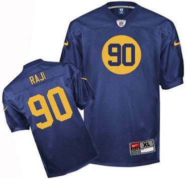 Jerseys Factory Cheap Nike Packers #90 B.J. Raji Navy Blue Stitc