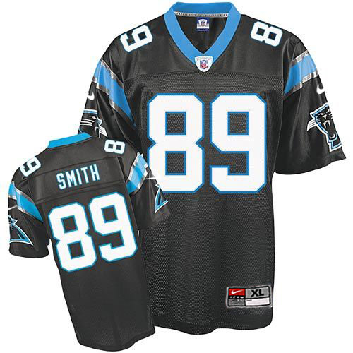 Jerseys Factory Cheap Nike Panthers #89 Steve Smith Black Stitch