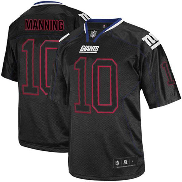Jerseys Factory Cheap Giants #10 Eli Manning Lights Out Black St
