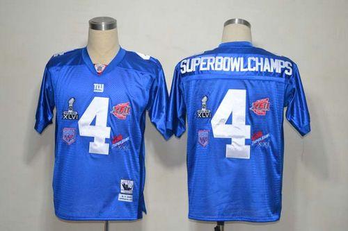 Jerseys Factory Cheap Giants #4 SuperBowl Champs Blue Stitched N