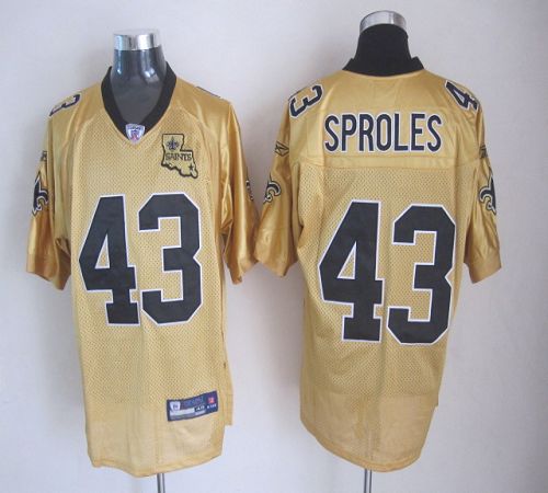 Jerseys Factory Cheap Saints #43 Darren Sproles Gold Stitched NF