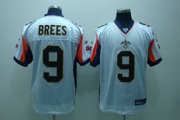 Jerseys Factory Cheap Saints #9 Drew Brees White With New Super