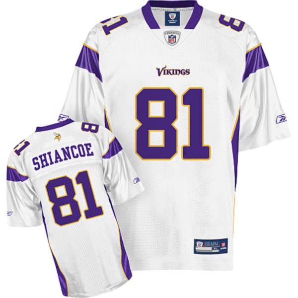 Jerseys Factory Cheap Vikings #81 Visanthe Shiancoe White Stitch