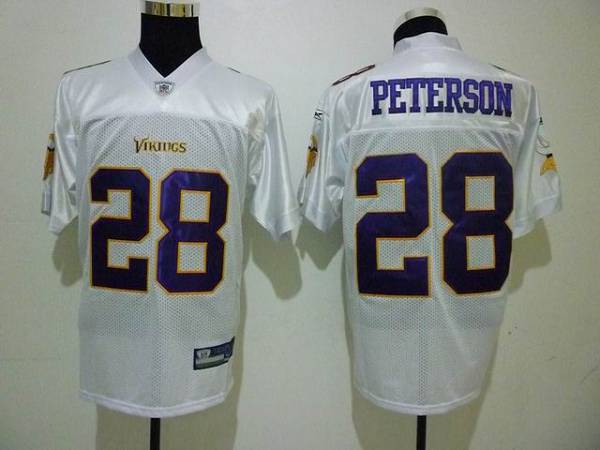 Jerseys Factory Cheap Vikings #28 Adrian Peterson All White Stit