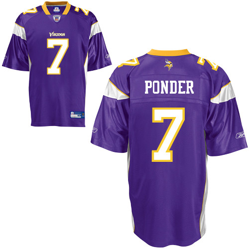 Jerseys Factory Cheap Vikings #7 Christian Ponder Purple Stitche