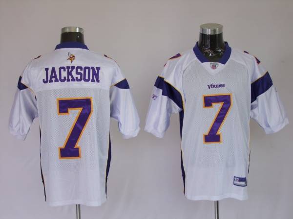 Jerseys Factory Cheap Vikings #7 Tarvaris Jackson White Stitched