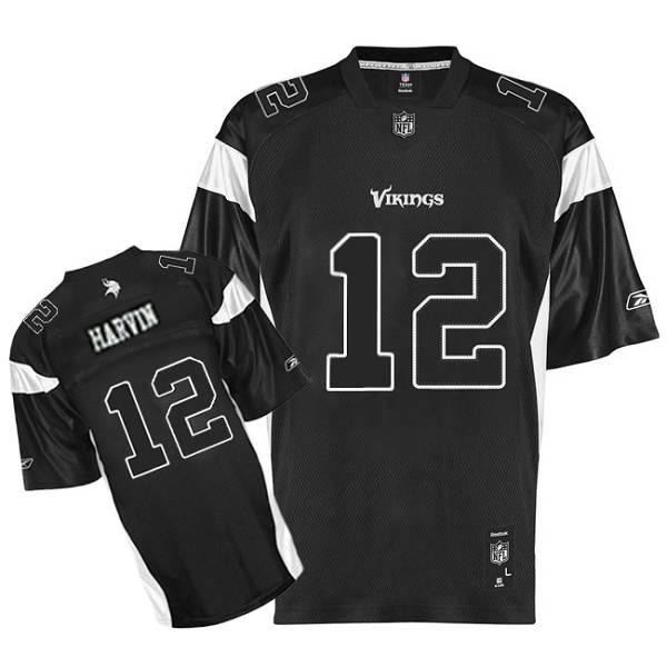 Jerseys Factory Cheap Vikings #12 Percy Harvin Black Shadow Stit