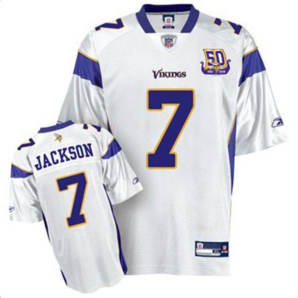 Jerseys Factory Cheap Vikings #7 Tarvaris Jackson White Team 50T
