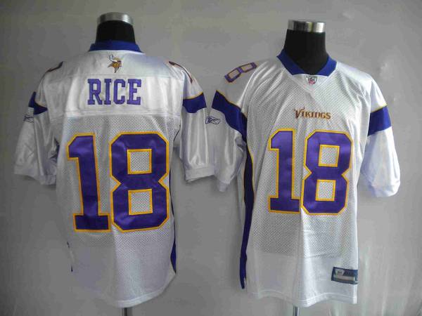 Jerseys Factory Cheap Vikings #18 Sidney Rice White Stitched NFL