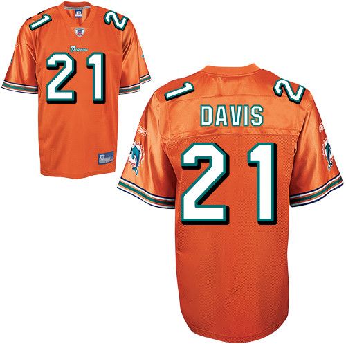 Jerseys Factory Cheap Dolphins #21 Vontae Davis Orange Stitched