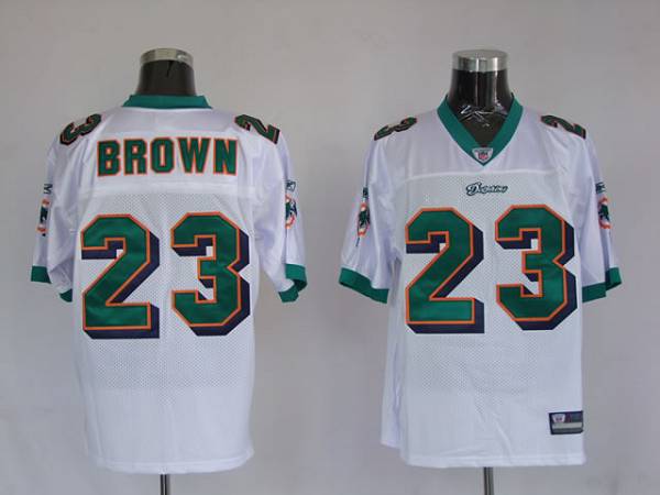 Jerseys Factory Cheap Dolphins Ronnie Brown #23 White Stitched N