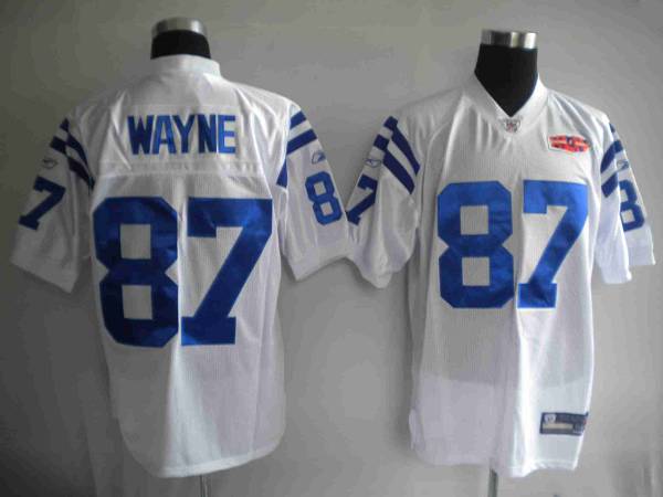 Jerseys Factory Cheap Colts #87 Reggie Wayne White With Super Bo
