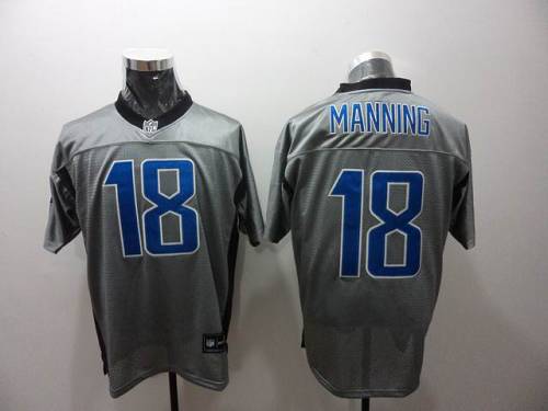 Jerseys Factory Cheap Colts #18 Peyton Manning Grey Shadow Stitc