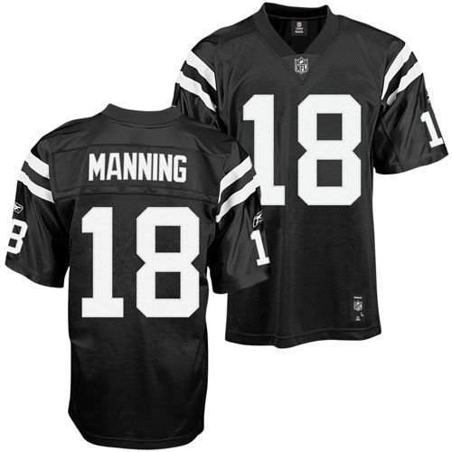 Jerseys Factory Cheap Colts #18 Peyton Manning Black Shadow Stit