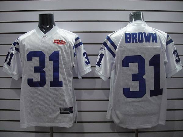 Jerseys Factory Cheap Colts #31 Donald Brown White With Super Bo
