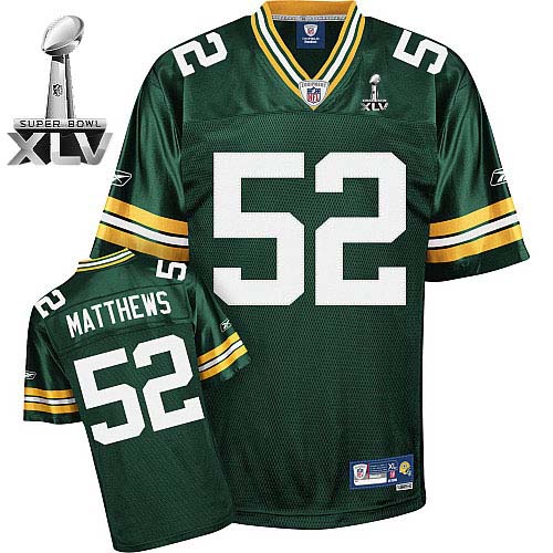 Jerseys Factory Cheap Packers #52 Clay Matthews Green Super Bowl