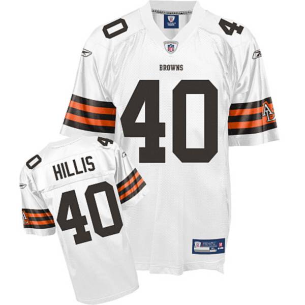 Jerseys Factory Cheap Browns #40 Peyton Hillis White Stitched NF