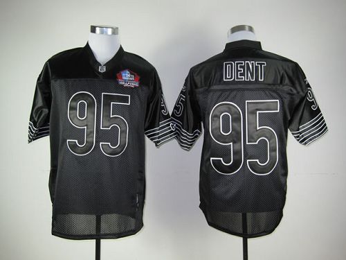 Jerseys Factory Cheap Bears #95 Richard Dent Black Shadow Hall o