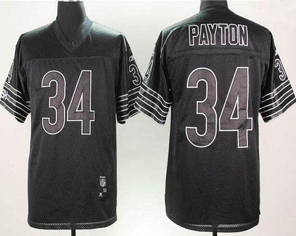 Jerseys Factory Cheap Bears #34 Walter Payton Black Shadow Stitc