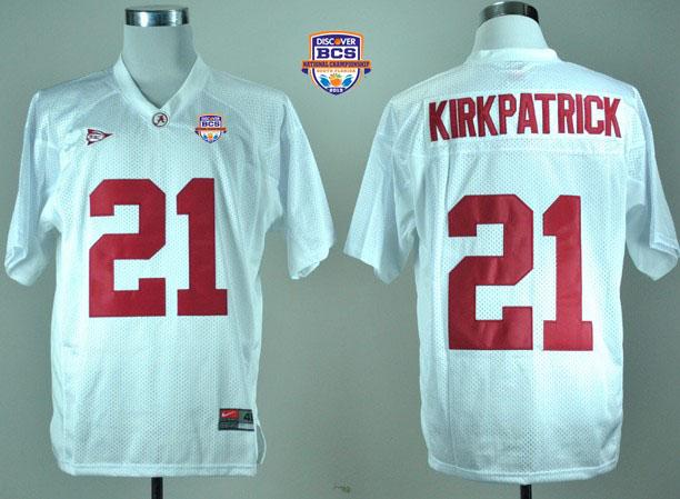 Jerseys Factory Cheap Crimson Tide #21 Dre Kirkpatrick White 201