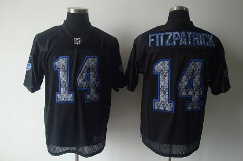 Jerseys Factory Cheap Sideline Black United Bills #14 Ryan Fitzp