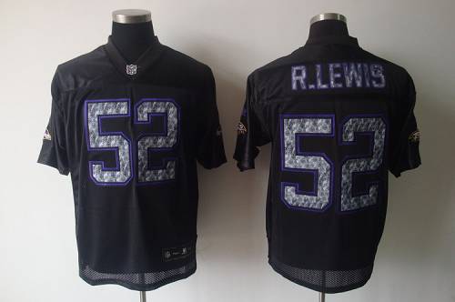 Jerseys Factory Cheap Sideline Black United Ravens #52 R.Lewis B