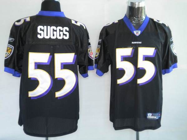 Jerseys Factory Cheap Ravens #55 Terrell Suggs Black Stitched NF
