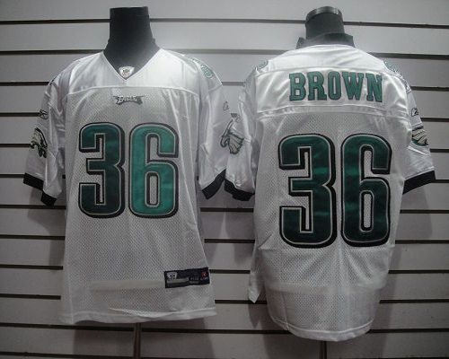 Jerseys Factory Cheap Eagles #36 Ronnie Brown White Stitched NFL