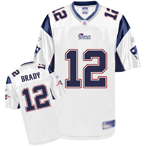 Jerseys Factory Cheap Patriots #12 Tom Brady White Stitched NFL