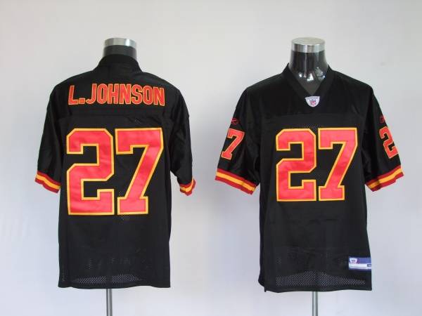 Jerseys Factory Cheap Chiefs #27 Larry Johnson Black Stitched NF