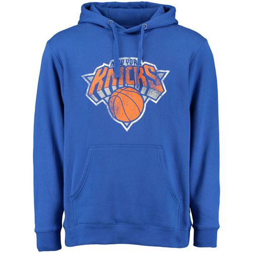 Jerseys Factory Cheap New York Knicks Distressed Hoodie Blue