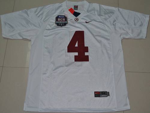 Jerseys Factory Cheap Crimson Tide #4 Mark Barron White 2012 BCS