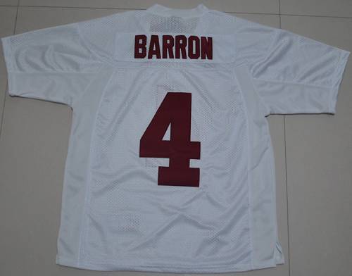 Jerseys Factory Cheap Crimson Tide #4 Mark Barron White Embroide