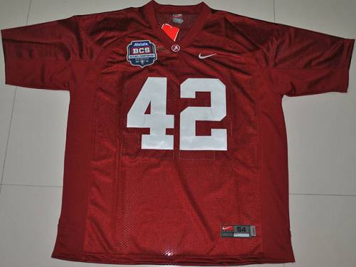 Jerseys Factory Cheap Crimson Tide #42 Eddie Lacy Red 2012 BCS C