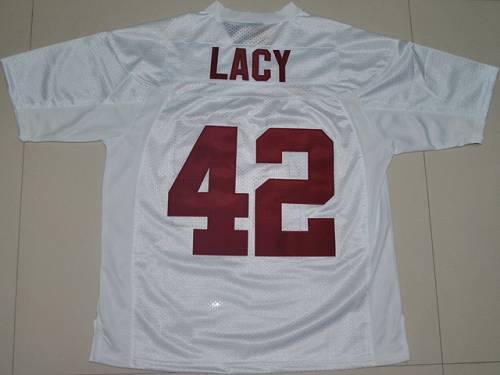 Jerseys Factory Cheap Crimson Tide #42 Eddie Lacy White Embroide