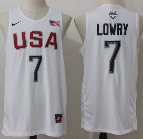 Jerseys Factory Cheap Nike Team USA #7 Kyle Lowry White 2016 Dre