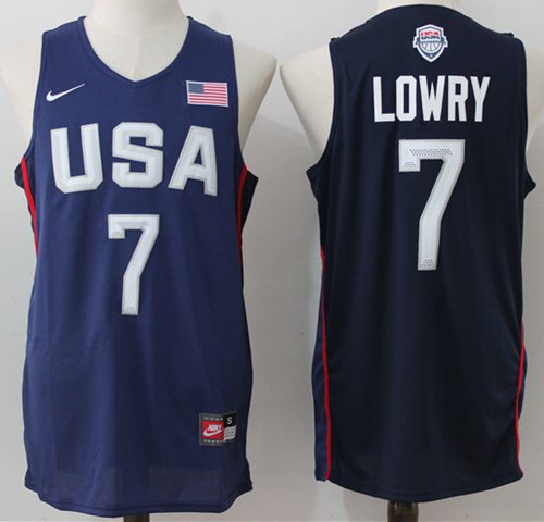 Jerseys Factory Cheap Nike Team USA #7 Kyle Lowry Navy Blue 2016