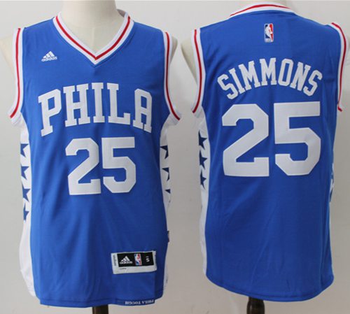 Jerseys Factory Cheap 76ers #25 Ben Simmons Blue Stitched NBA Je